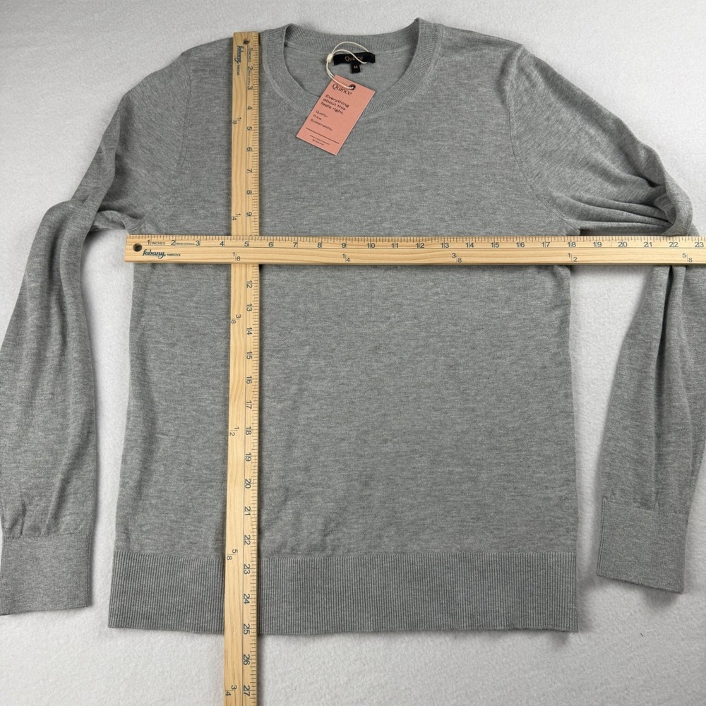 NWT Quince Women's Lightweight Cotton Crew Neck Sweater Heather Gray Medium - Picture 3 of 10